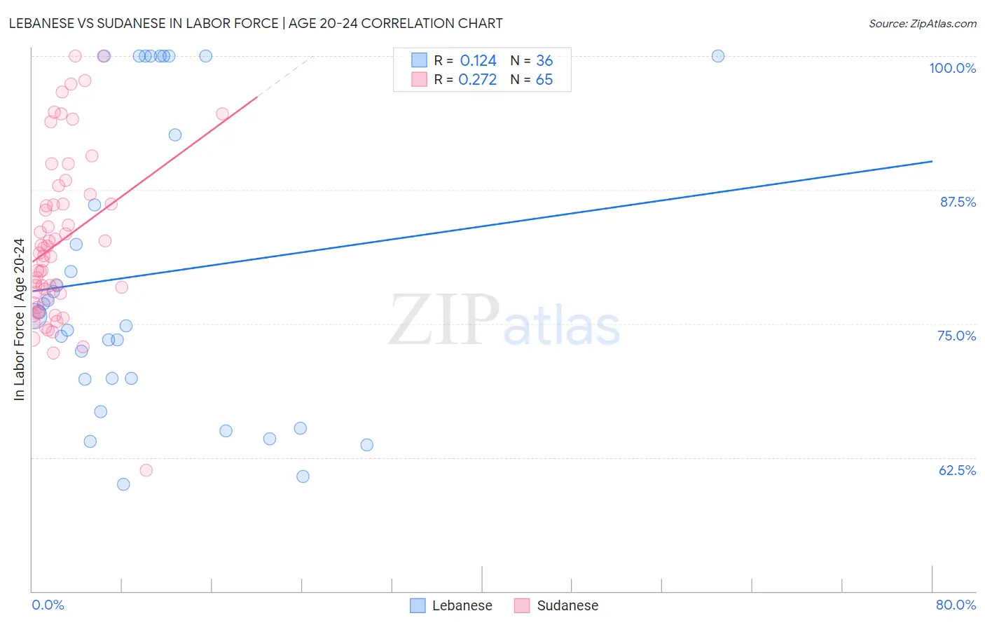 Lebanese vs Sudanese In Labor Force | Age 20-24