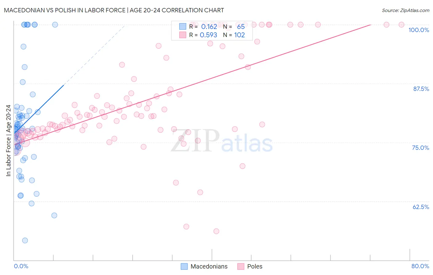 Macedonian vs Polish In Labor Force | Age 20-24