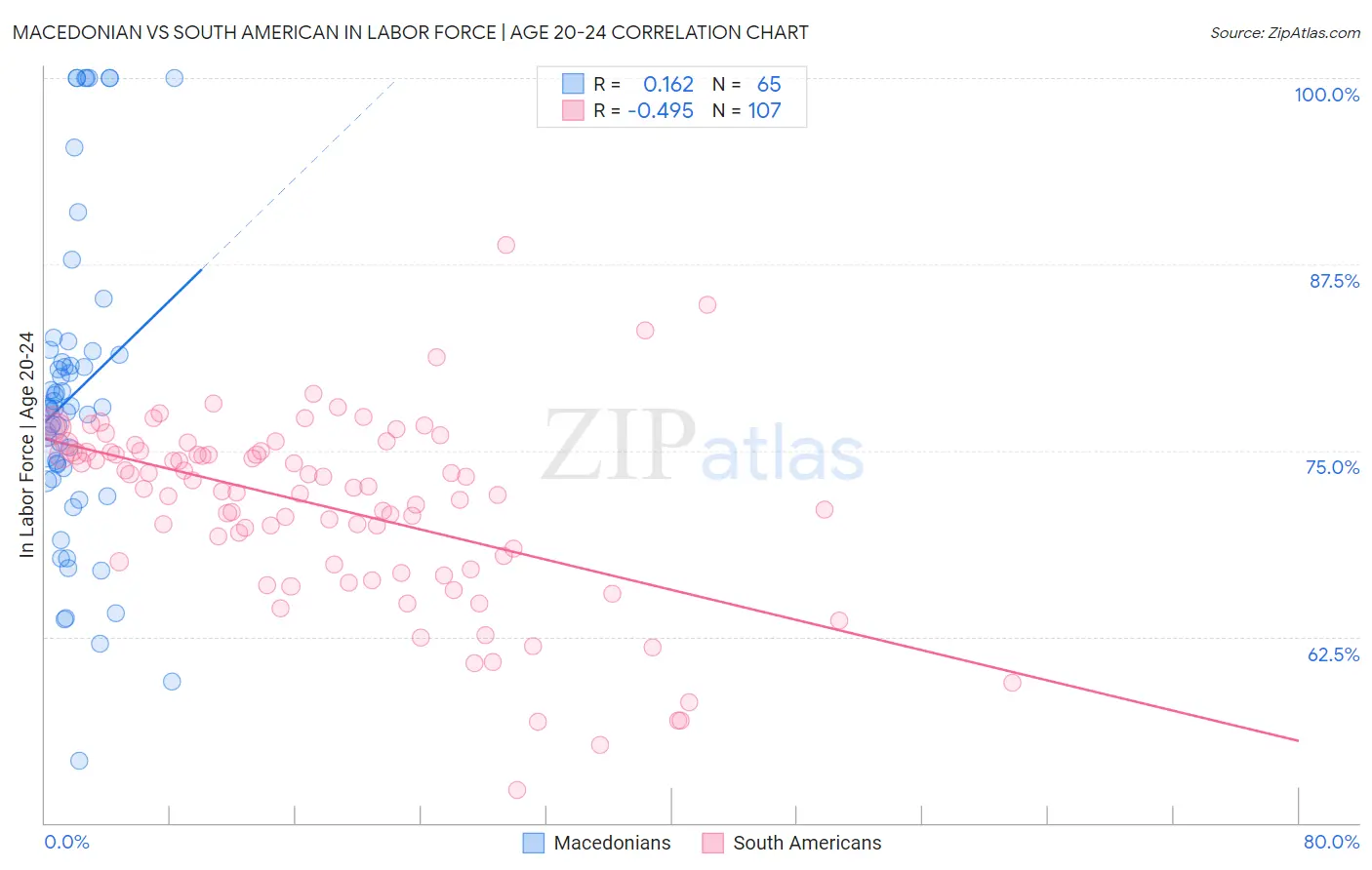 Macedonian vs South American In Labor Force | Age 20-24