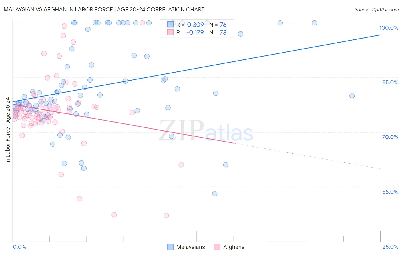 Malaysian vs Afghan In Labor Force | Age 20-24