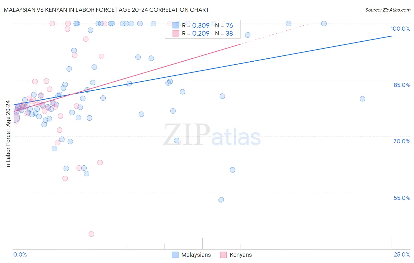 Malaysian vs Kenyan In Labor Force | Age 20-24