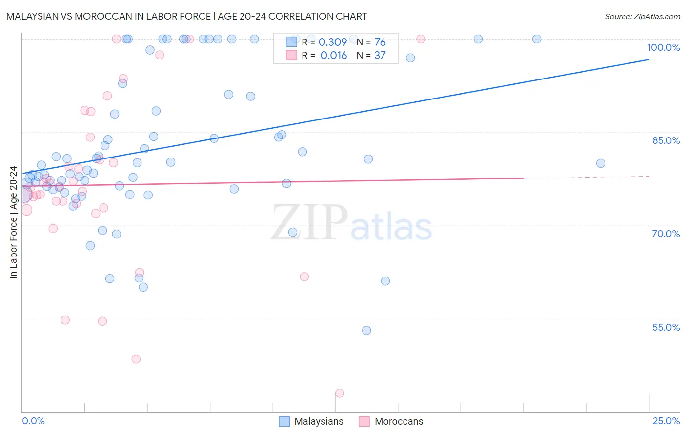 Malaysian vs Moroccan In Labor Force | Age 20-24