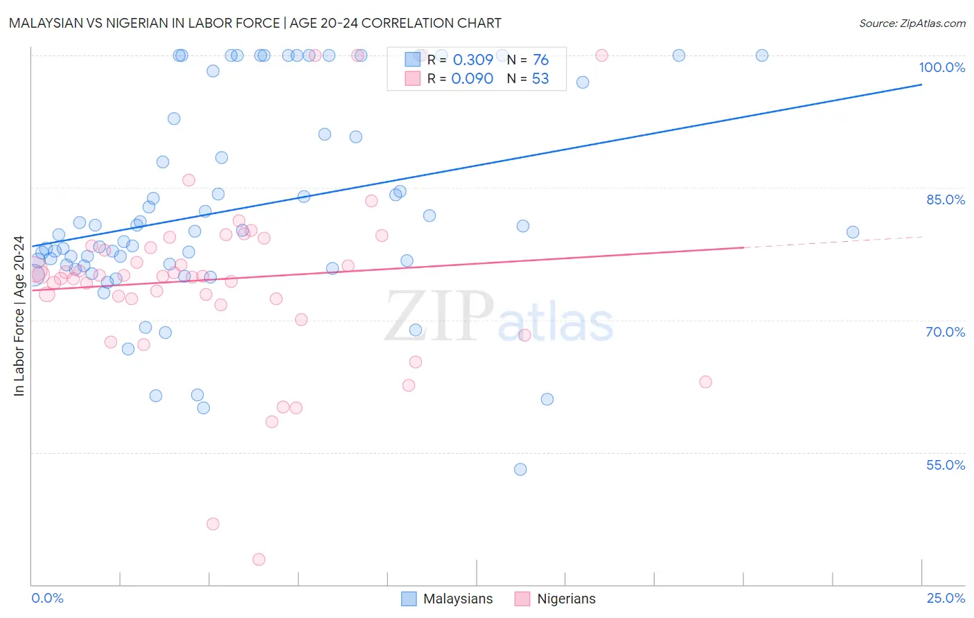 Malaysian vs Nigerian In Labor Force | Age 20-24