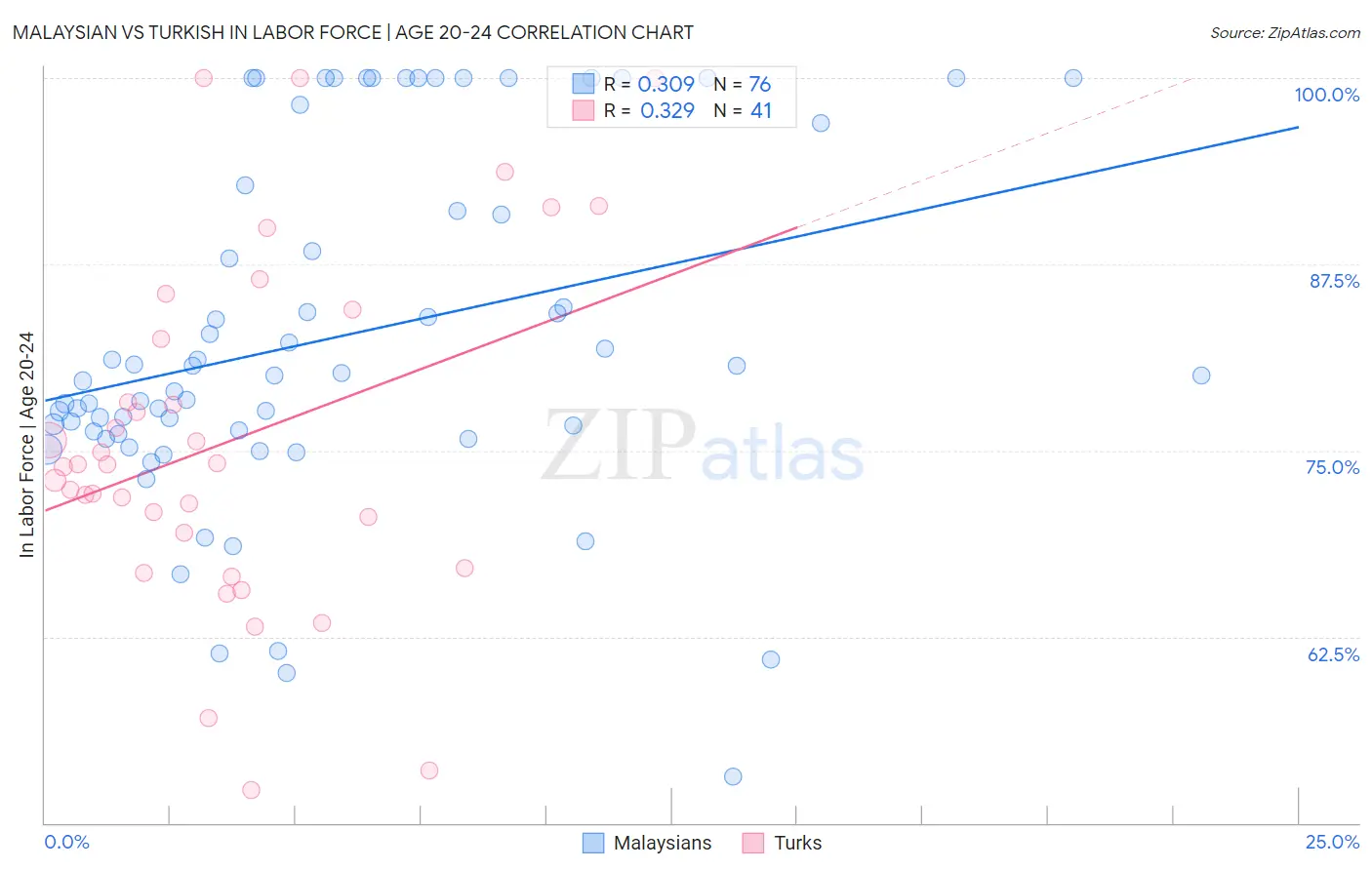 Malaysian vs Turkish In Labor Force | Age 20-24