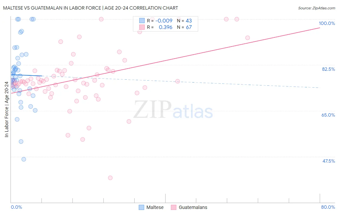 Maltese vs Guatemalan In Labor Force | Age 20-24