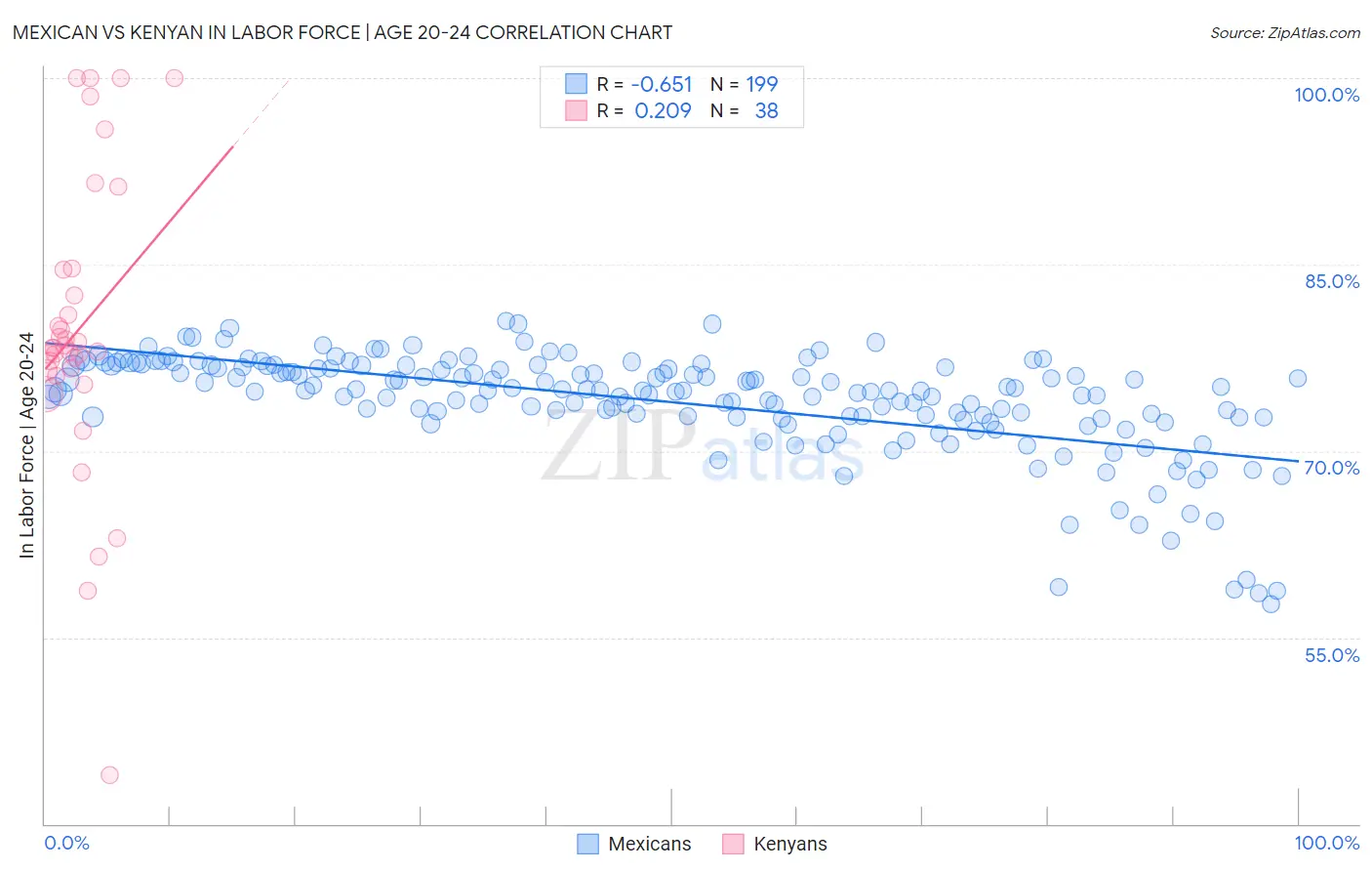 Mexican vs Kenyan In Labor Force | Age 20-24