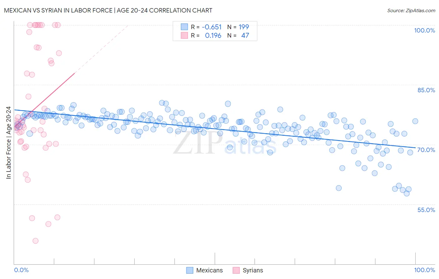 Mexican vs Syrian In Labor Force | Age 20-24