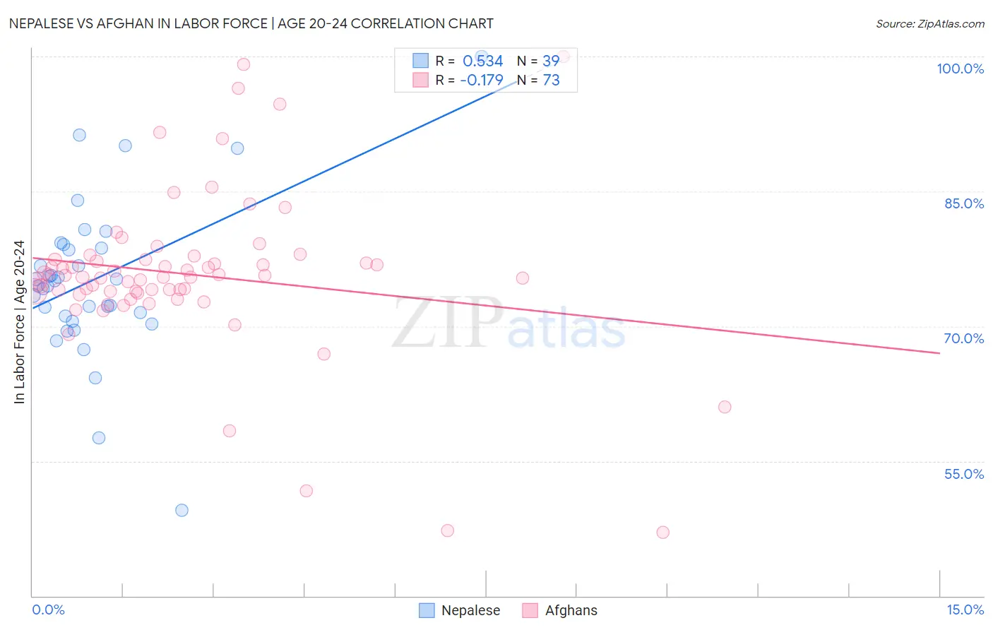Nepalese vs Afghan In Labor Force | Age 20-24