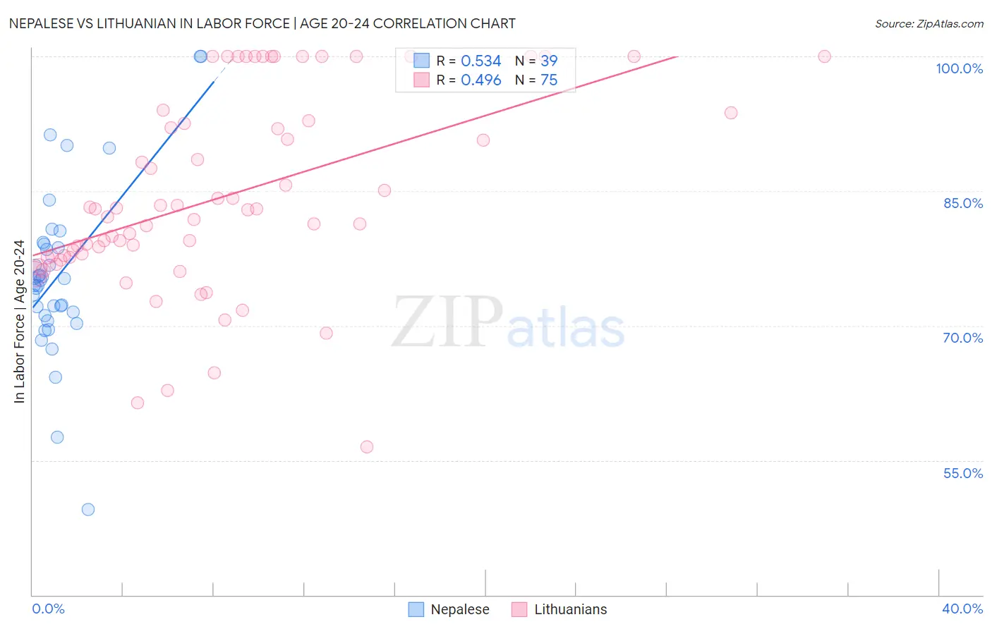 Nepalese vs Lithuanian In Labor Force | Age 20-24