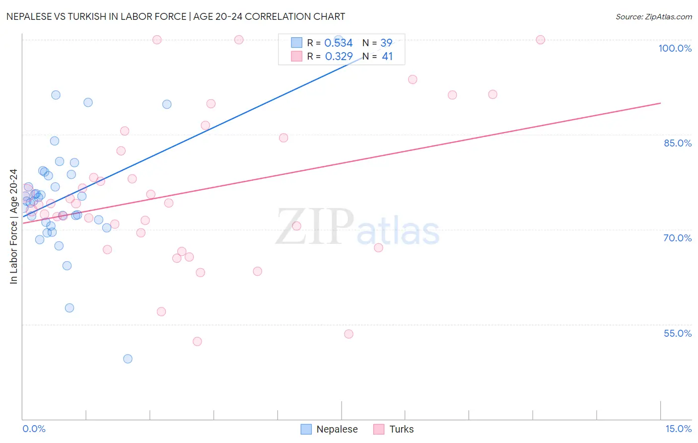 Nepalese vs Turkish In Labor Force | Age 20-24