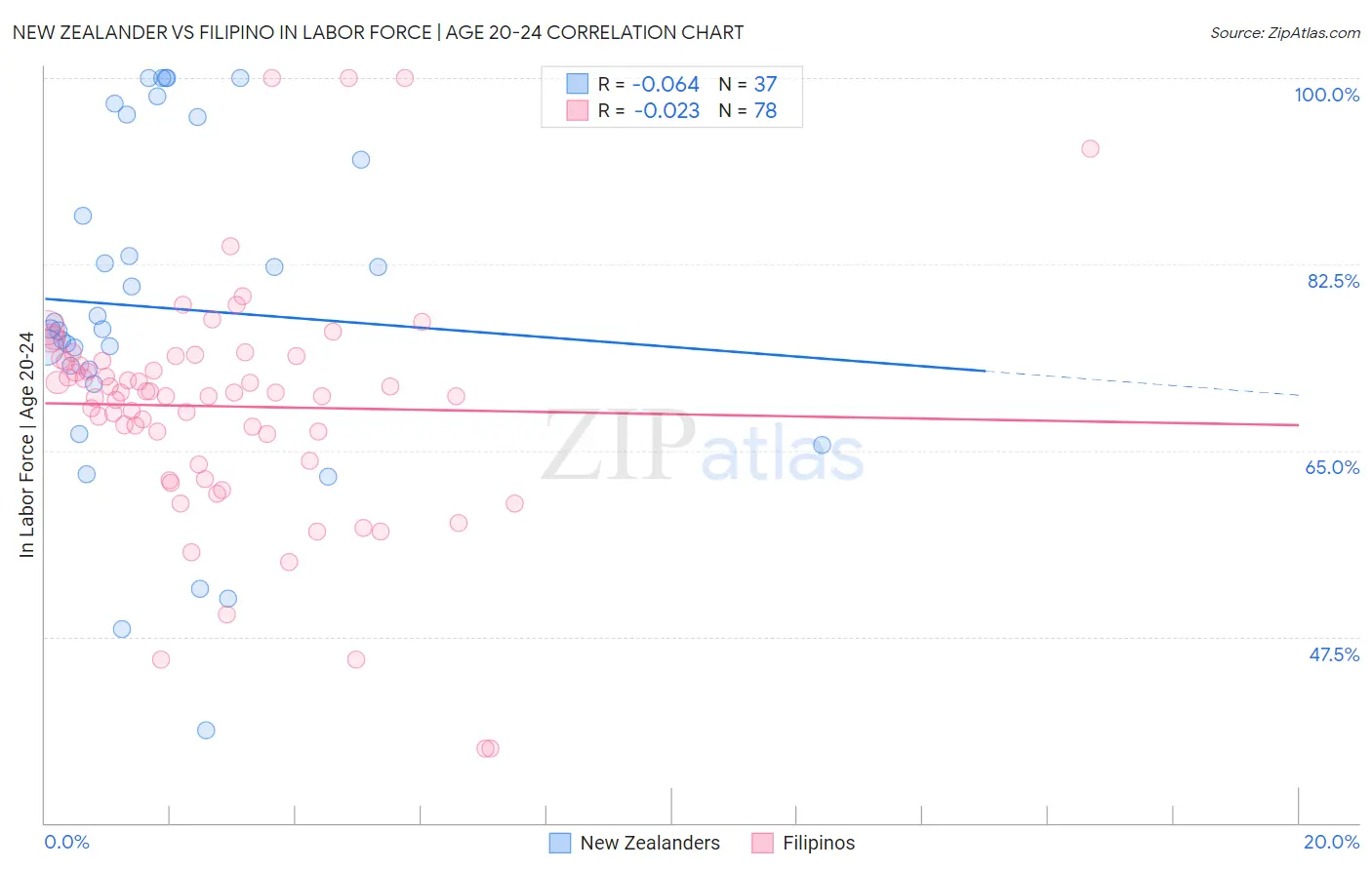 New Zealander vs Filipino In Labor Force | Age 20-24