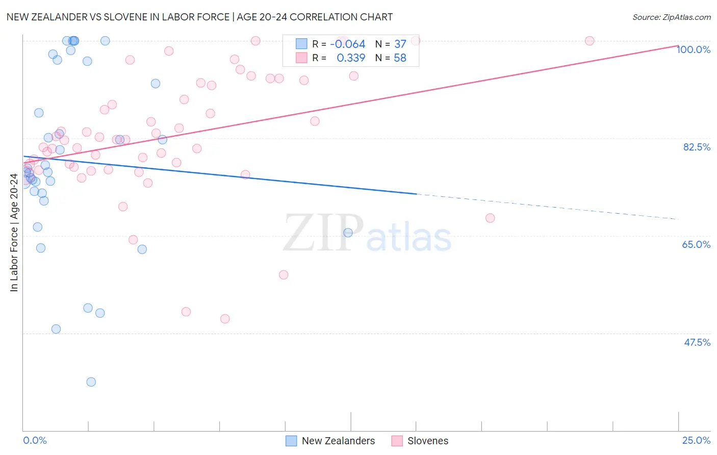 New Zealander vs Slovene In Labor Force | Age 20-24