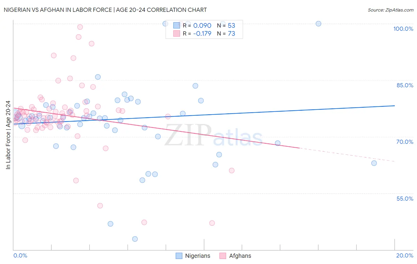 Nigerian vs Afghan In Labor Force | Age 20-24