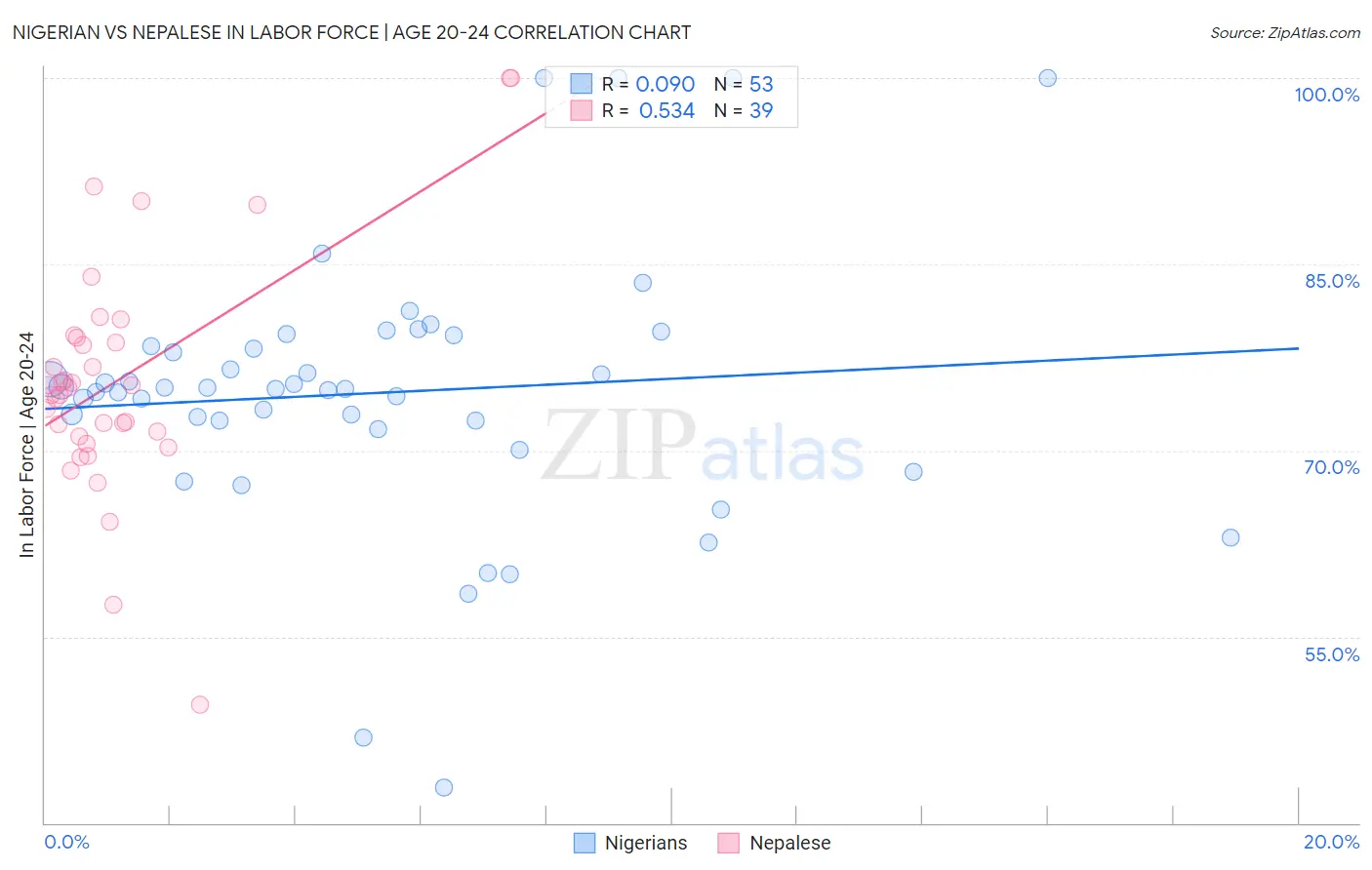 Nigerian vs Nepalese In Labor Force | Age 20-24