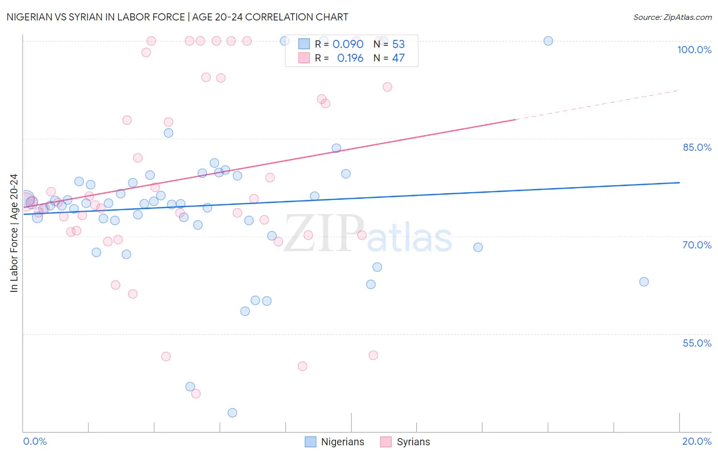 Nigerian vs Syrian In Labor Force | Age 20-24