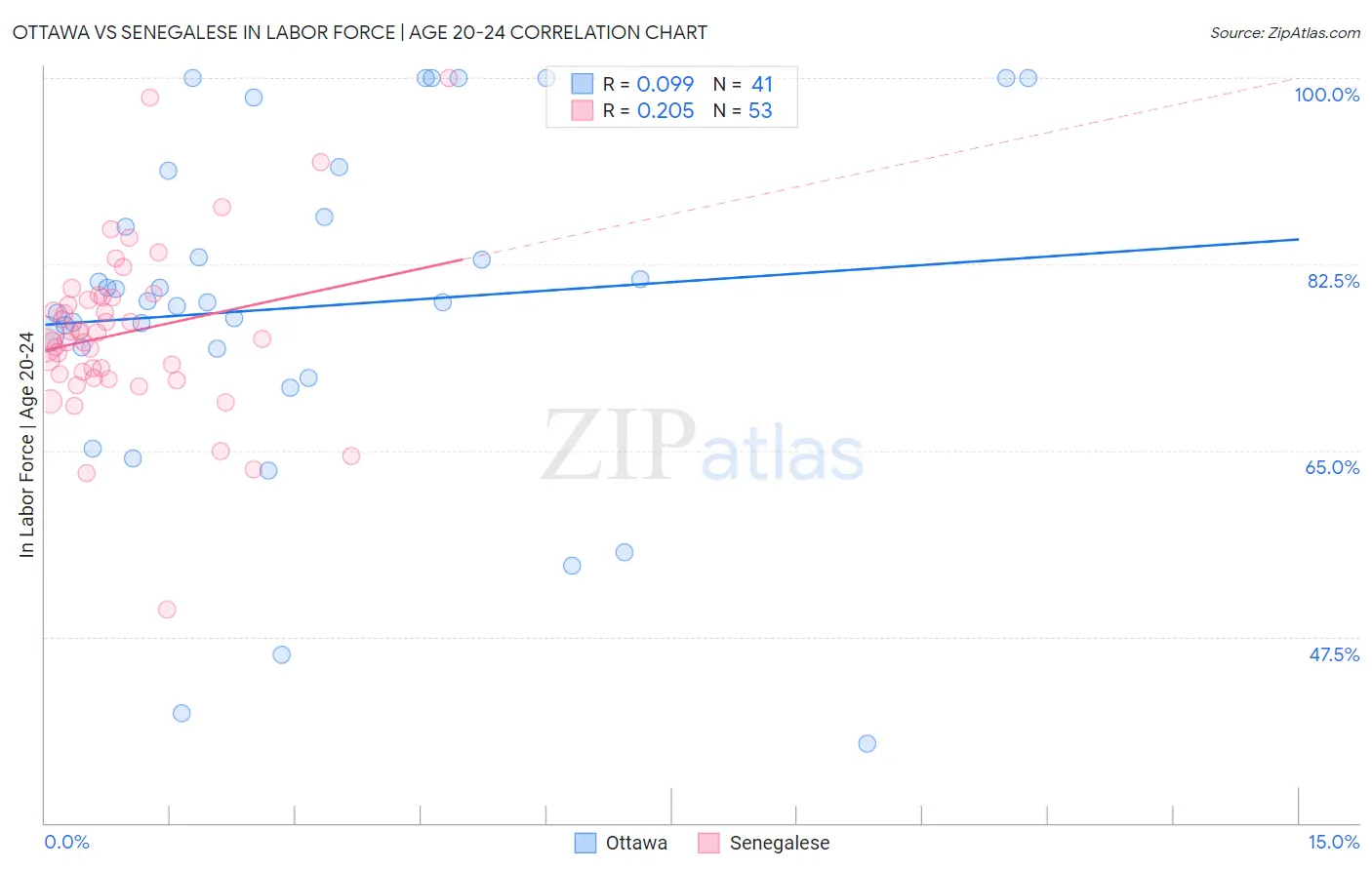 Ottawa vs Senegalese In Labor Force | Age 20-24