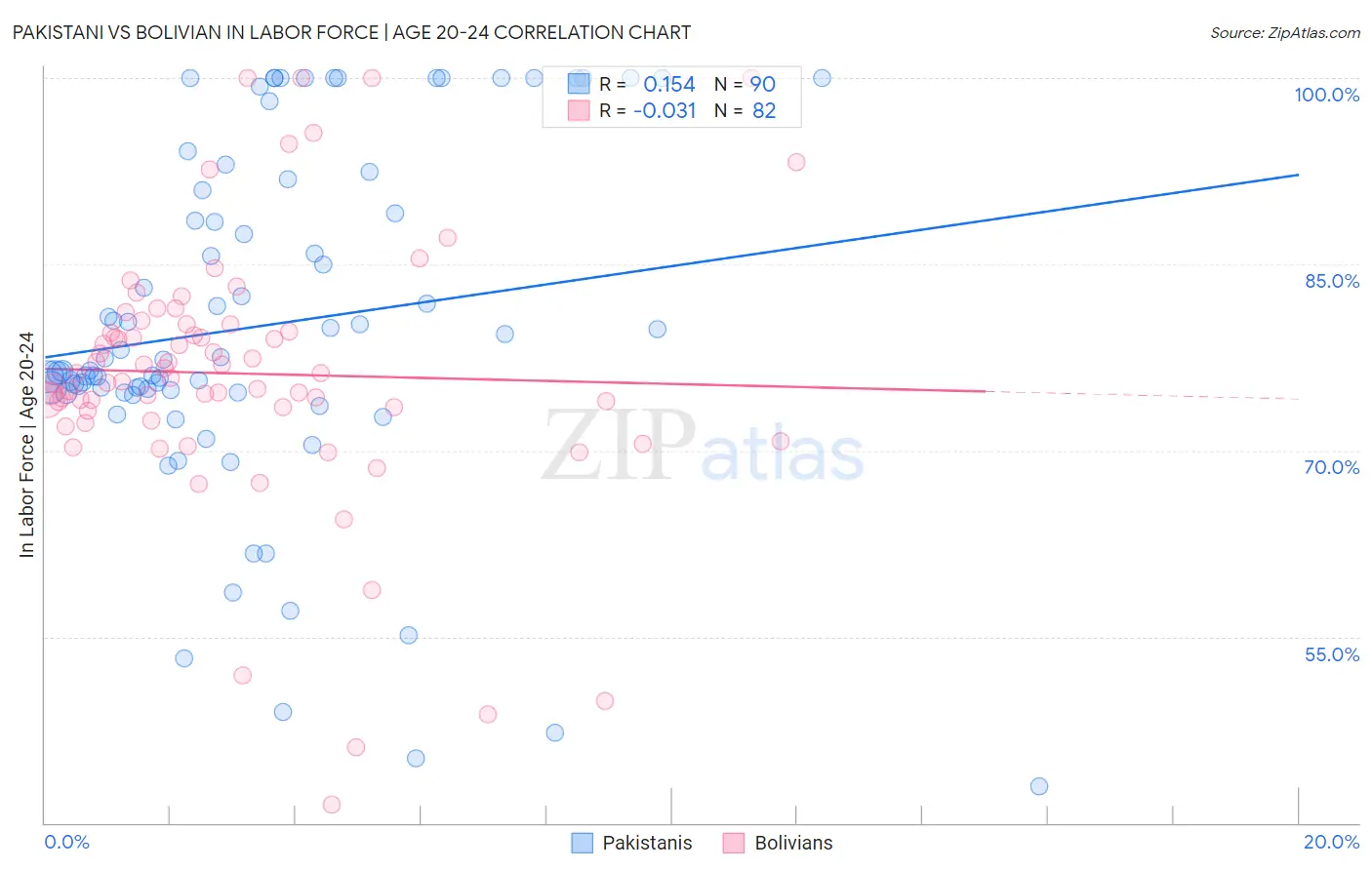 Pakistani vs Bolivian In Labor Force | Age 20-24