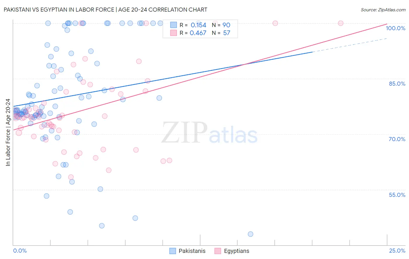 Pakistani vs Egyptian In Labor Force | Age 20-24