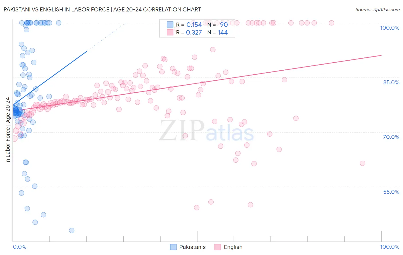 Pakistani vs English In Labor Force | Age 20-24