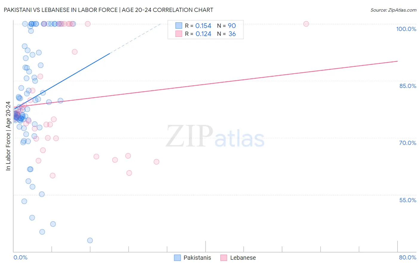 Pakistani vs Lebanese In Labor Force | Age 20-24