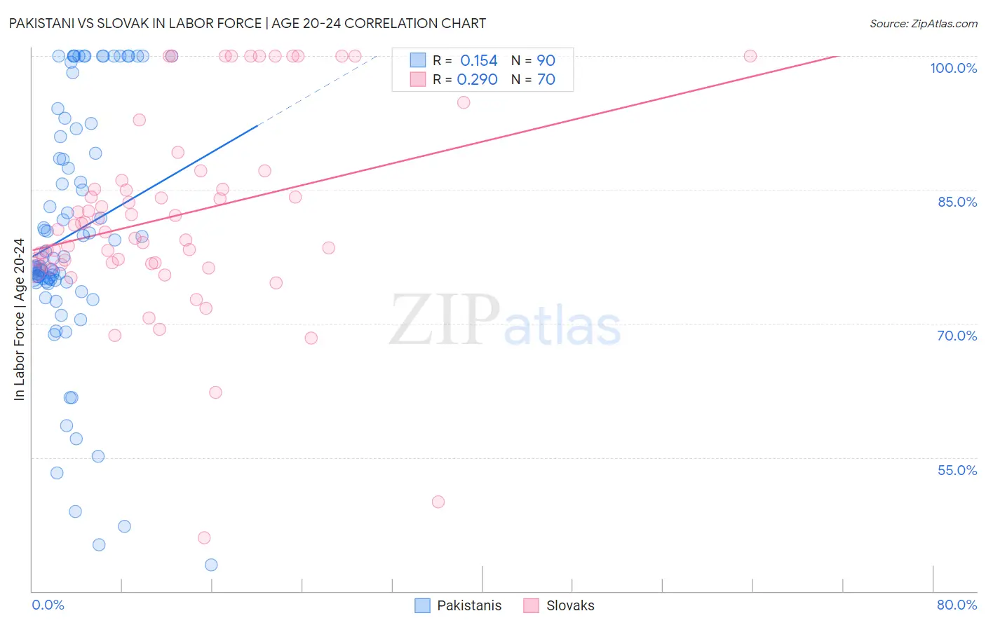 Pakistani vs Slovak In Labor Force | Age 20-24
