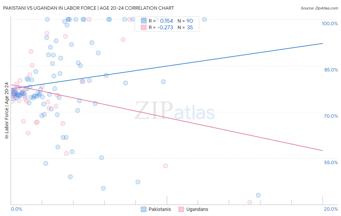 Pakistani vs Ugandan In Labor Force | Age 20-24