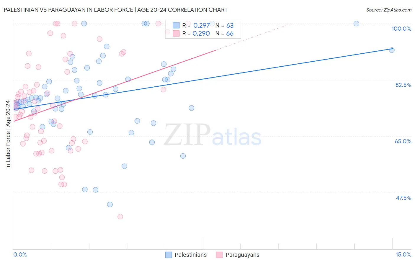 Palestinian vs Paraguayan In Labor Force | Age 20-24