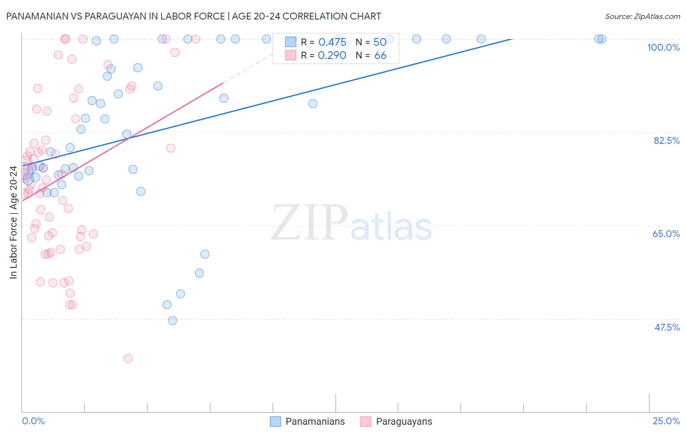 Panamanian vs Paraguayan In Labor Force | Age 20-24