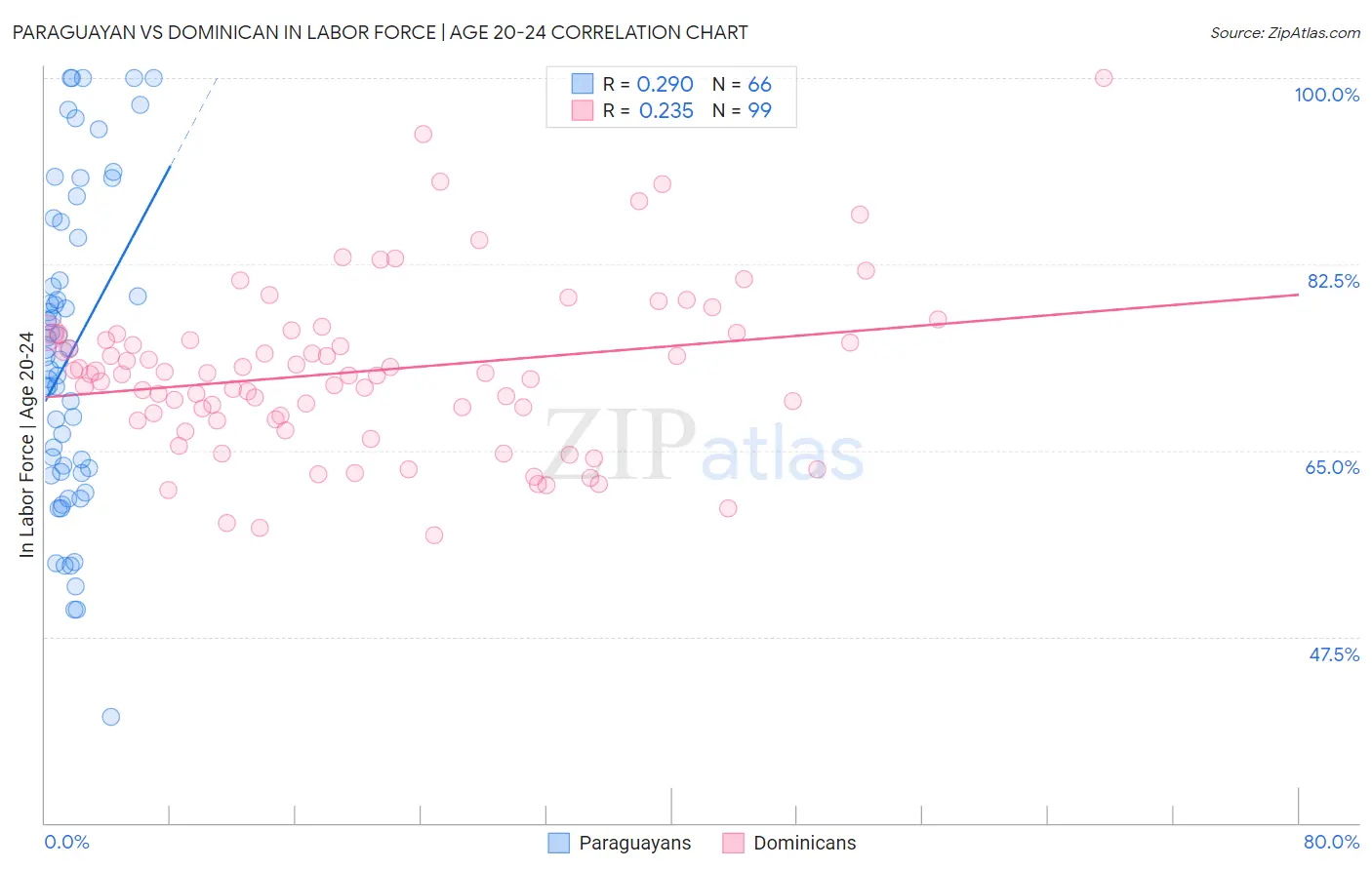 Paraguayan vs Dominican In Labor Force | Age 20-24