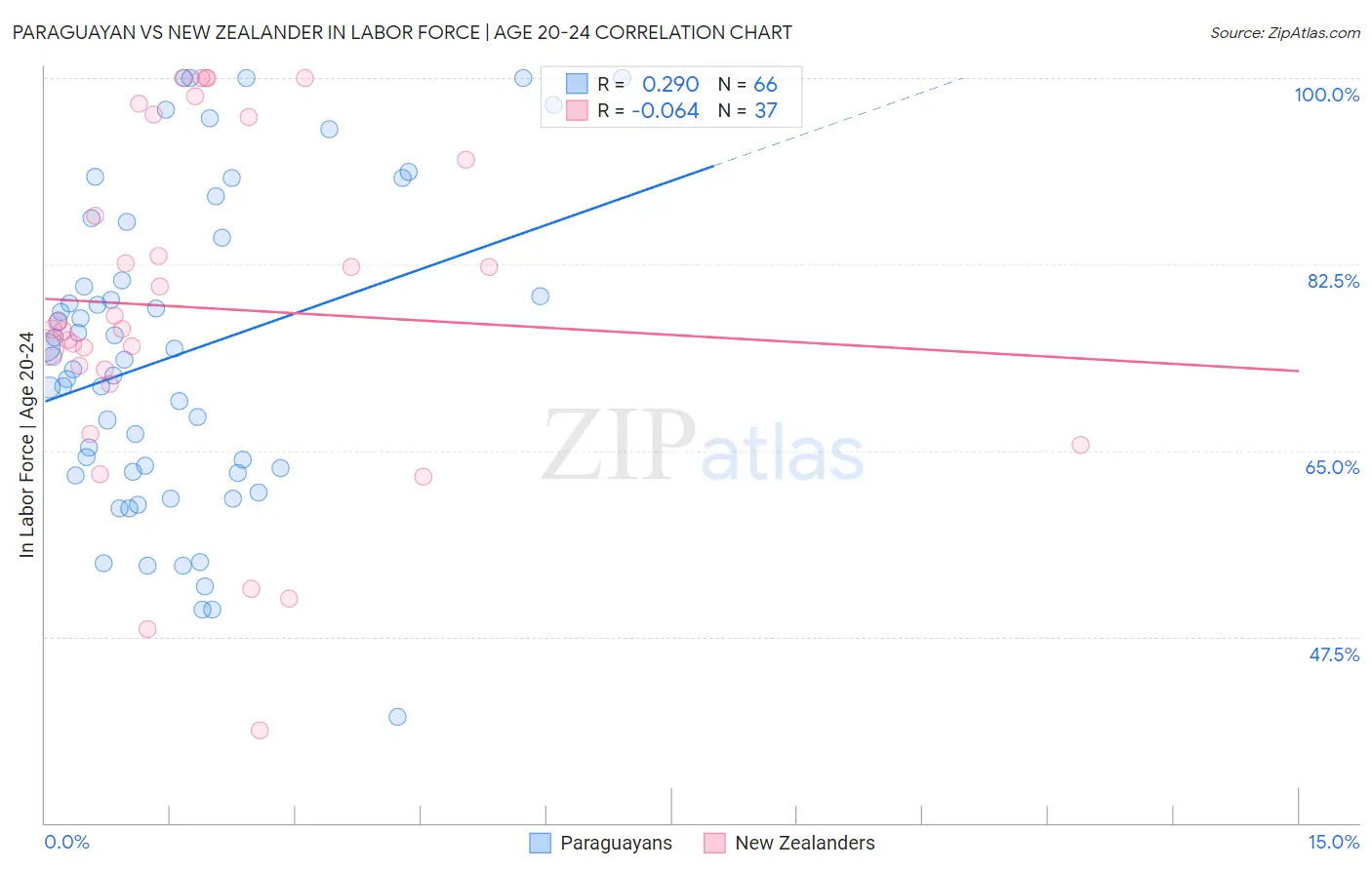 Paraguayan vs New Zealander In Labor Force | Age 20-24