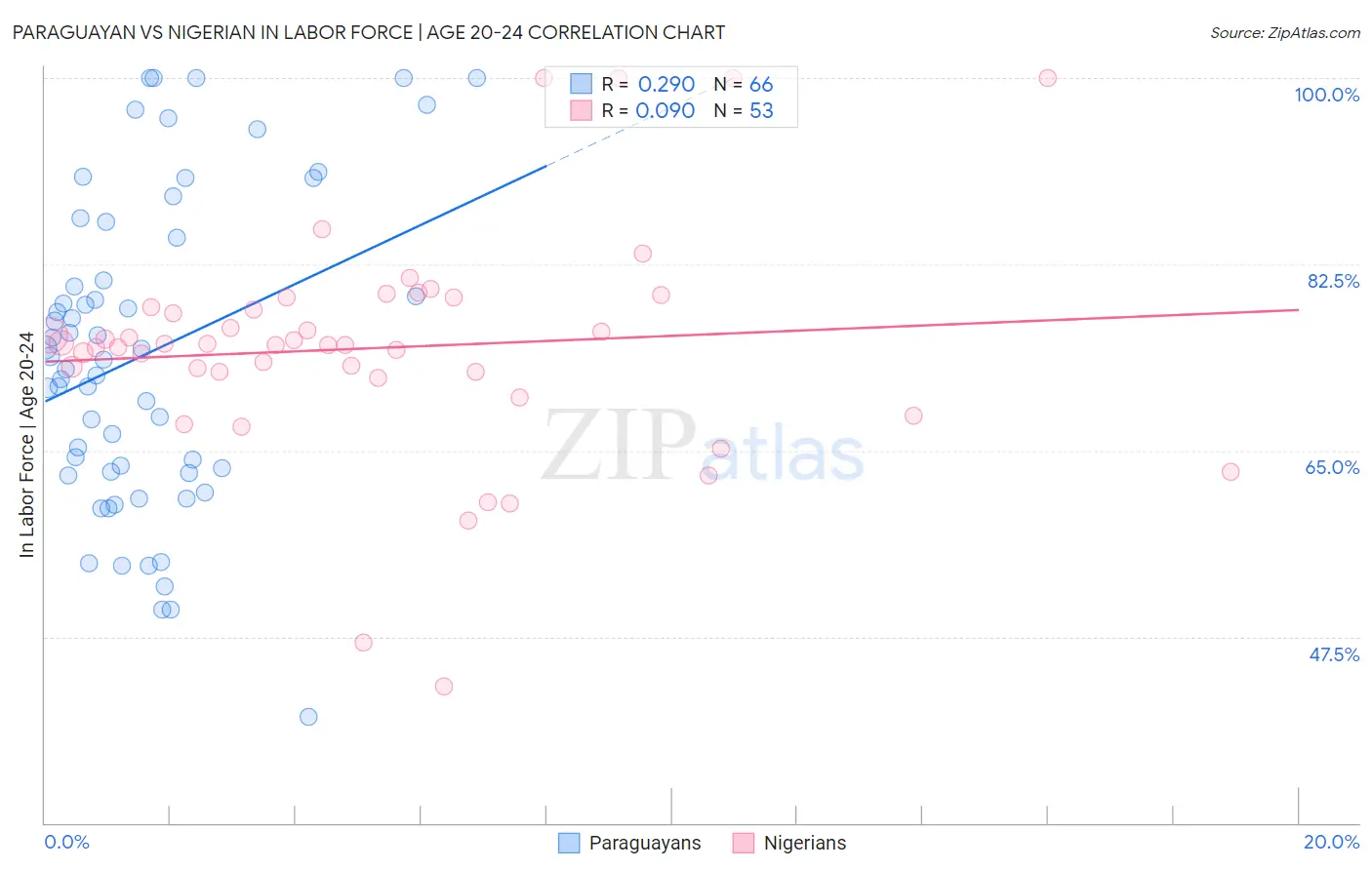 Paraguayan vs Nigerian In Labor Force | Age 20-24