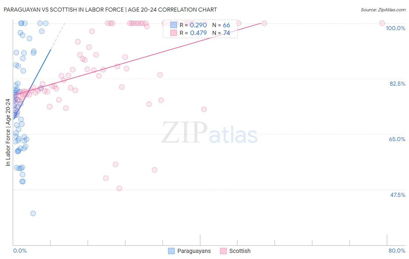 Paraguayan vs Scottish In Labor Force | Age 20-24