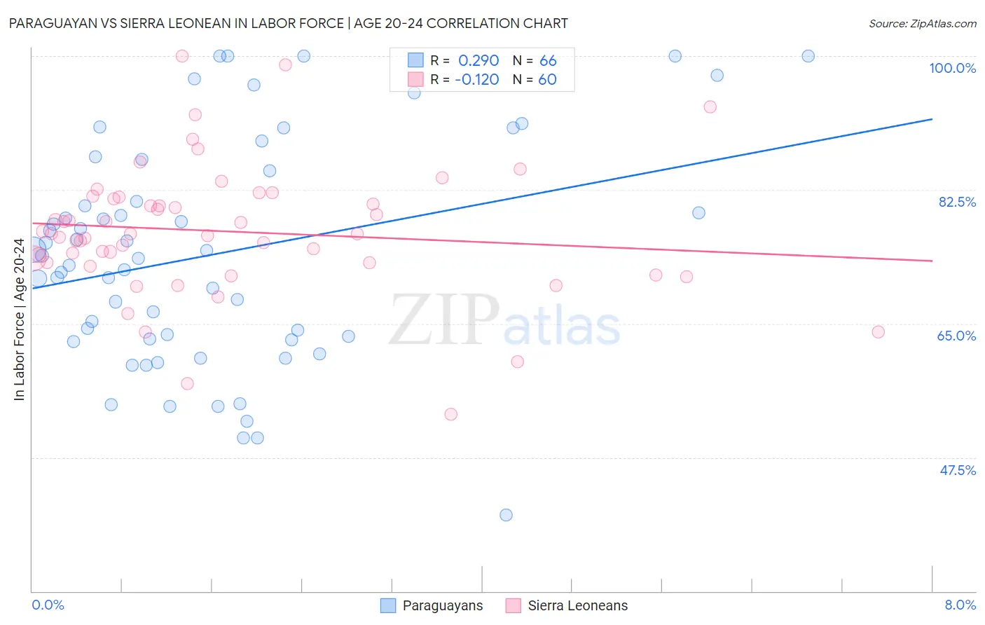 Paraguayan vs Sierra Leonean In Labor Force | Age 20-24