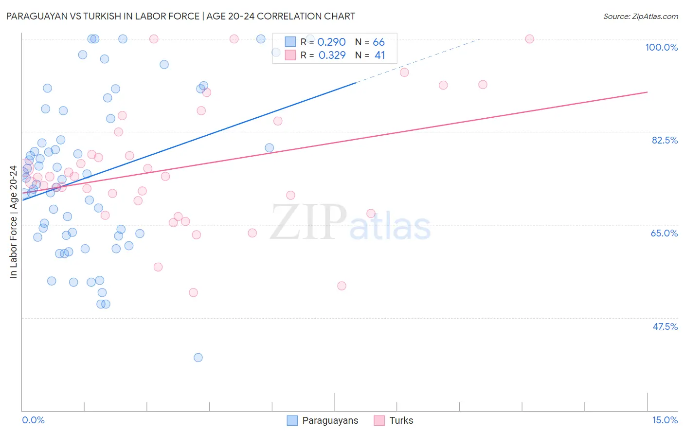 Paraguayan vs Turkish In Labor Force | Age 20-24