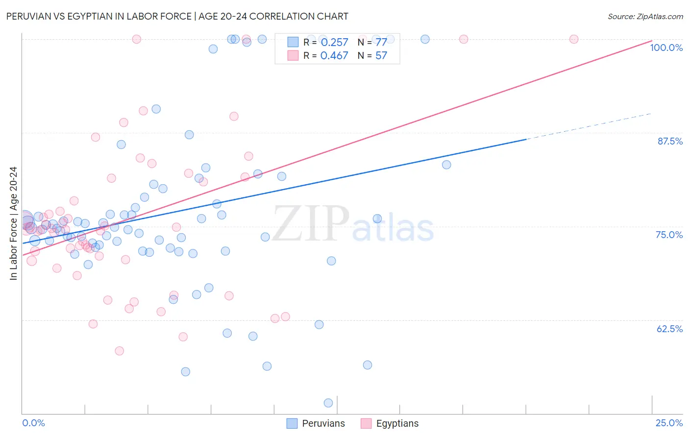 Peruvian vs Egyptian In Labor Force | Age 20-24