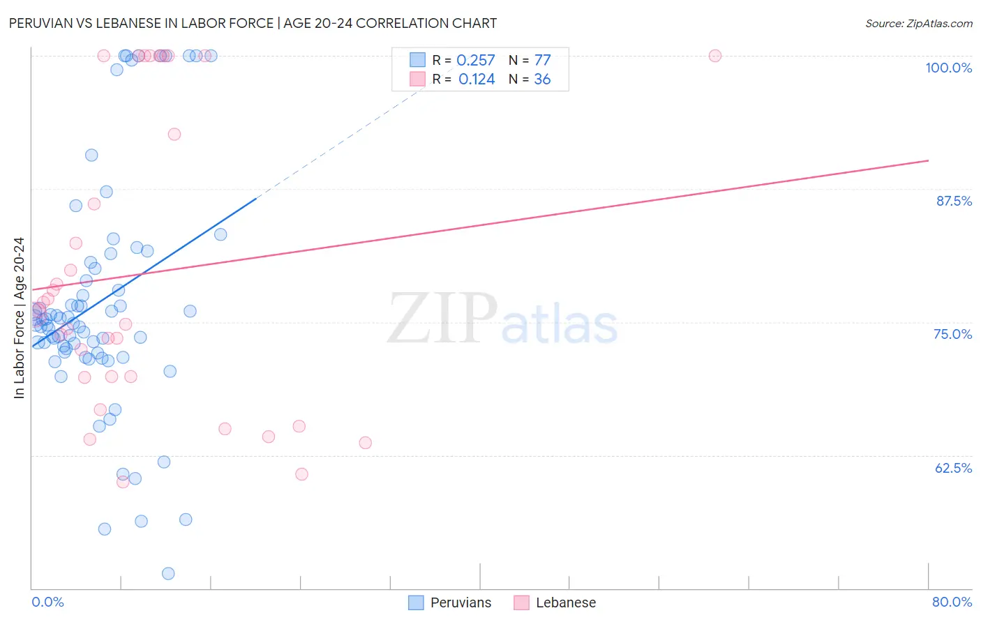 Peruvian vs Lebanese In Labor Force | Age 20-24