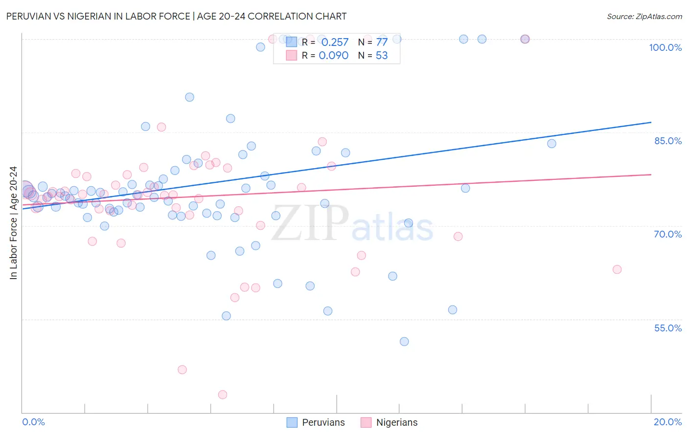 Peruvian vs Nigerian In Labor Force | Age 20-24