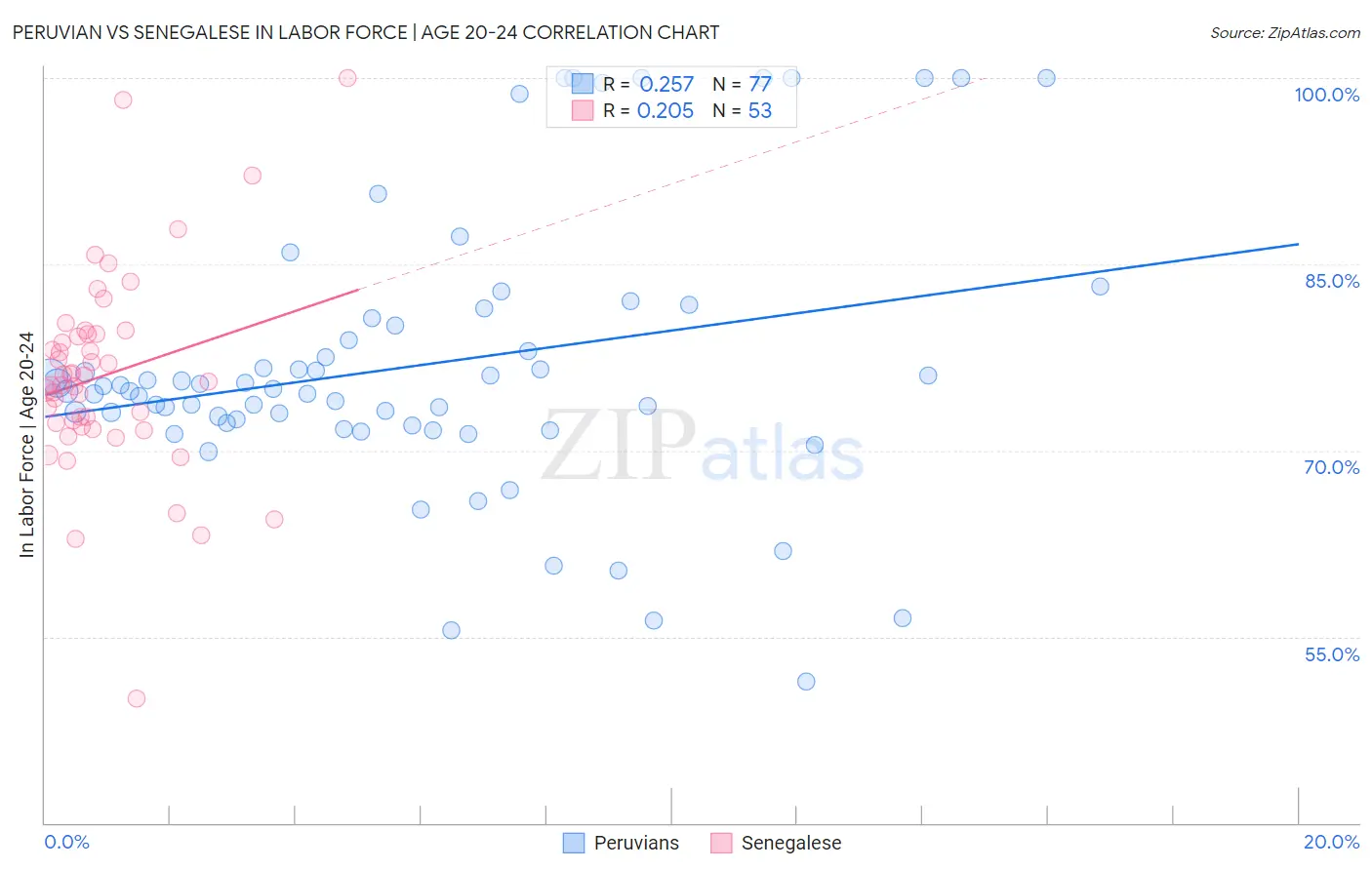 Peruvian vs Senegalese In Labor Force | Age 20-24