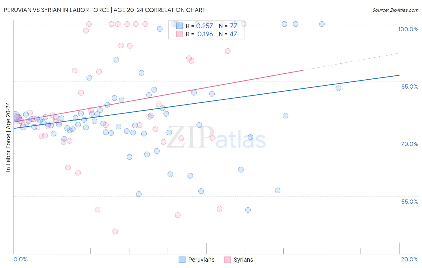 Peruvian vs Syrian In Labor Force | Age 20-24