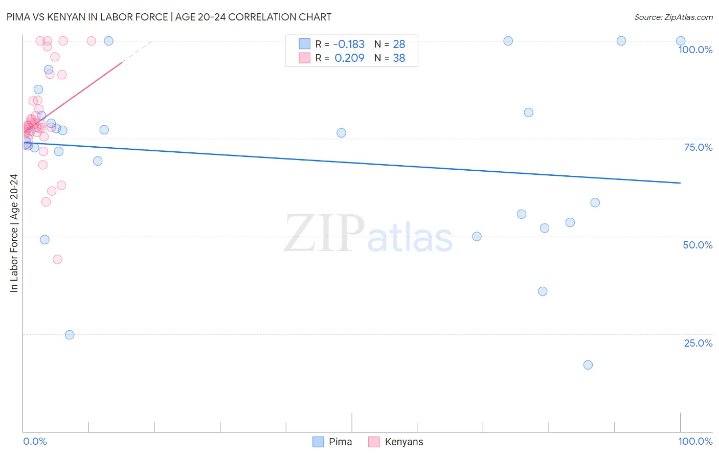 Pima vs Kenyan In Labor Force | Age 20-24