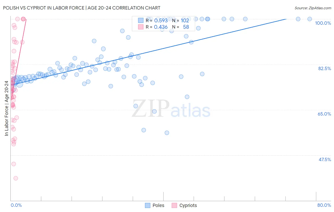 Polish vs Cypriot In Labor Force | Age 20-24