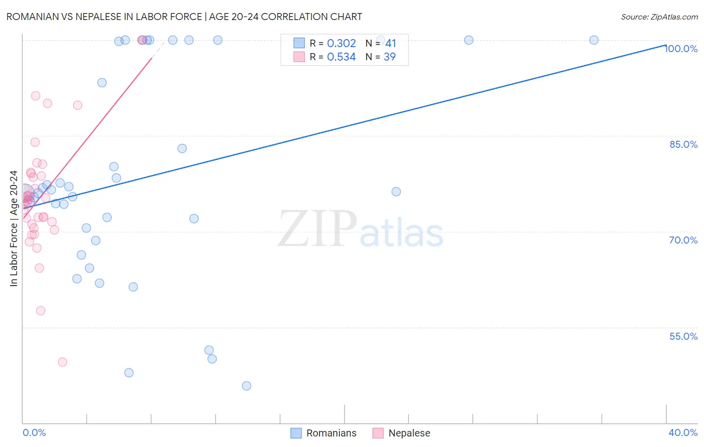 Romanian vs Nepalese In Labor Force | Age 20-24