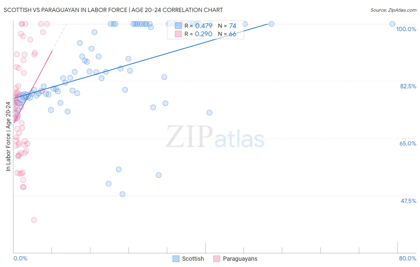 Scottish vs Paraguayan In Labor Force | Age 20-24
