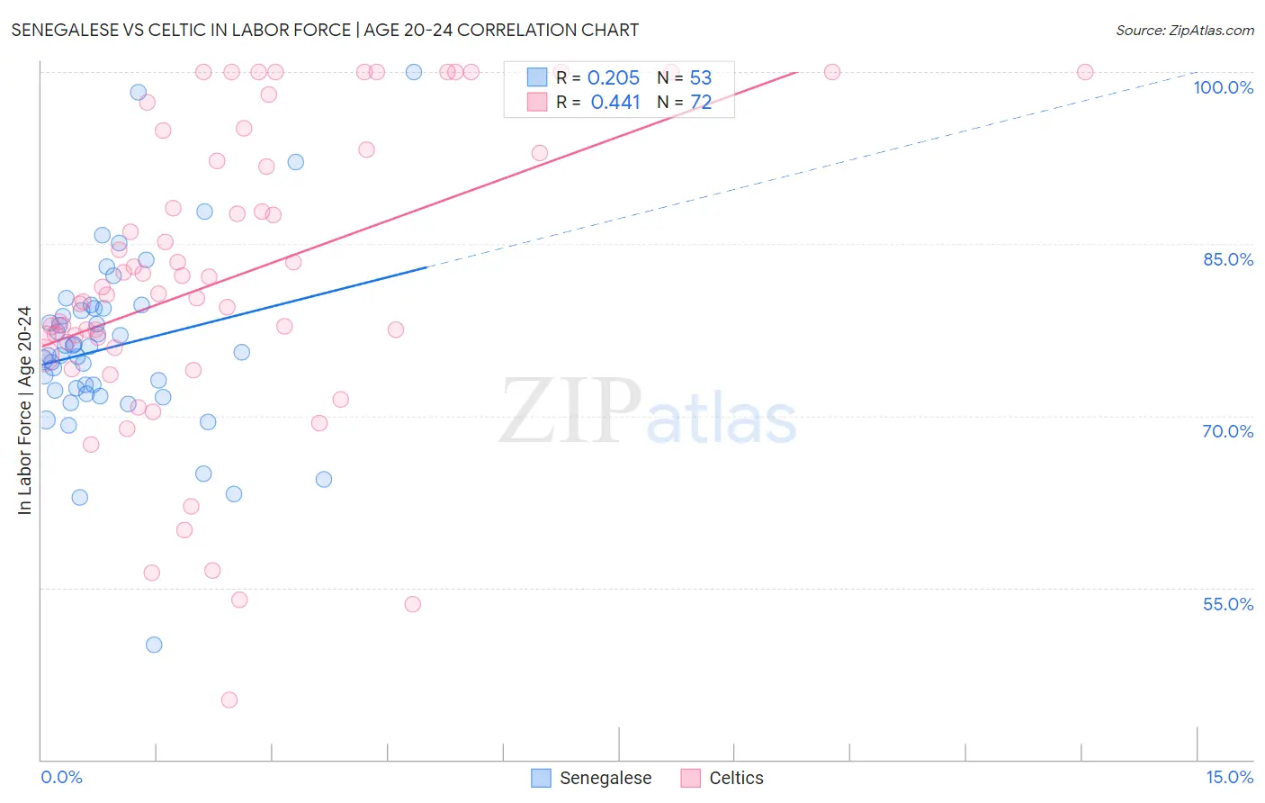 Senegalese vs Celtic In Labor Force | Age 20-24
