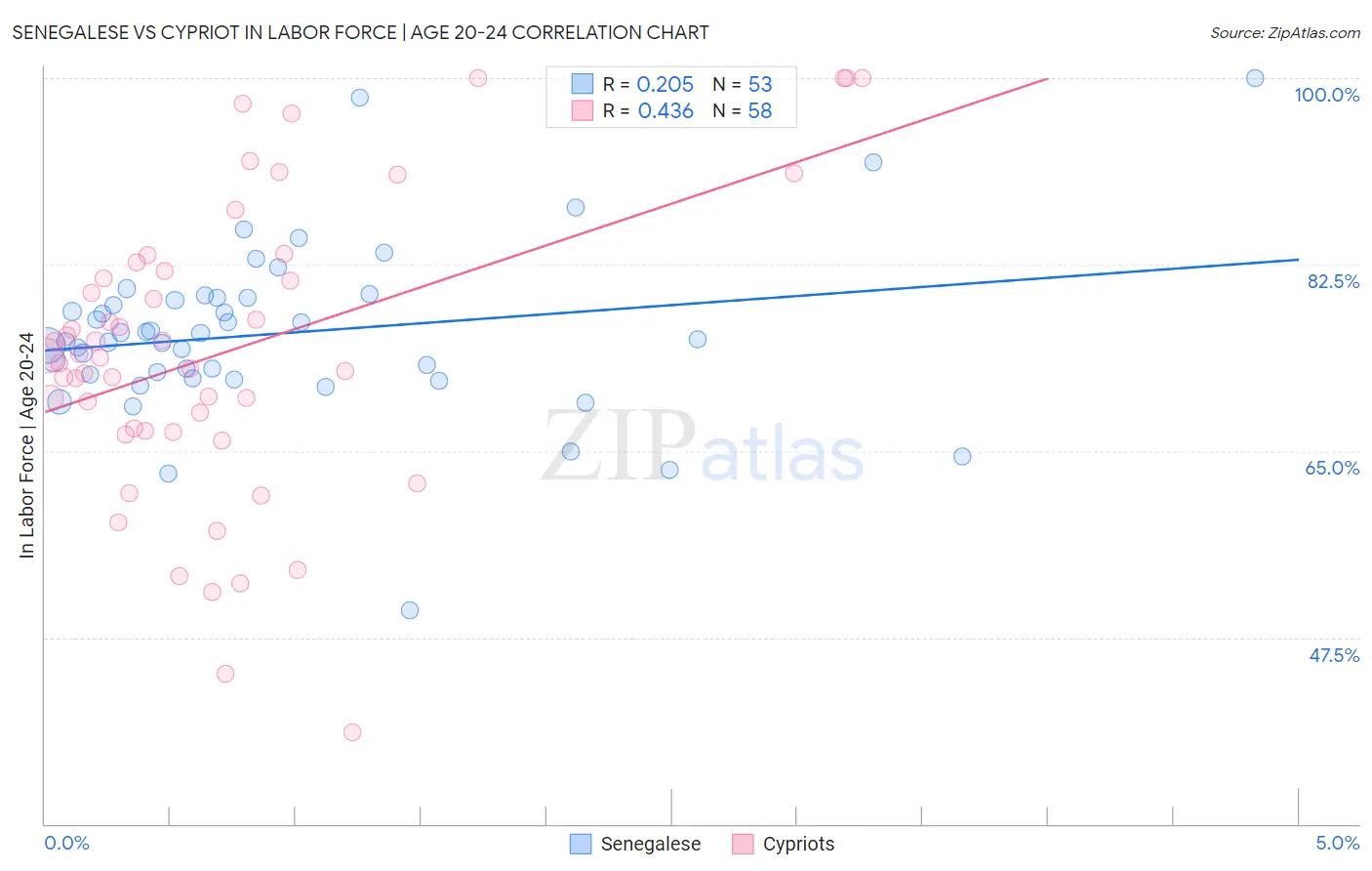 Senegalese vs Cypriot In Labor Force | Age 20-24