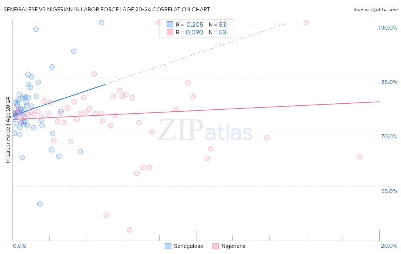 Senegalese vs Nigerian In Labor Force | Age 20-24