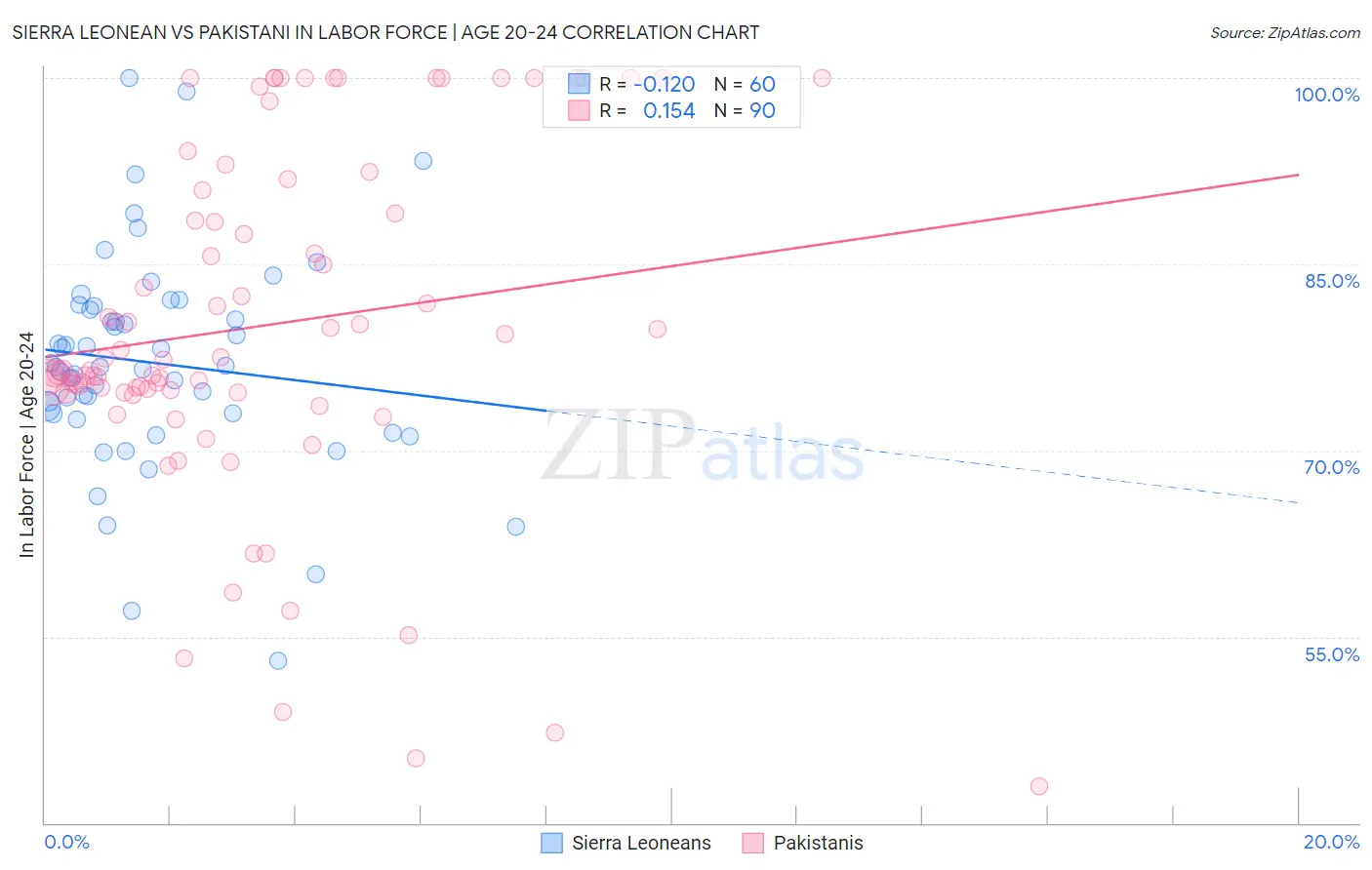Sierra Leonean vs Pakistani In Labor Force | Age 20-24