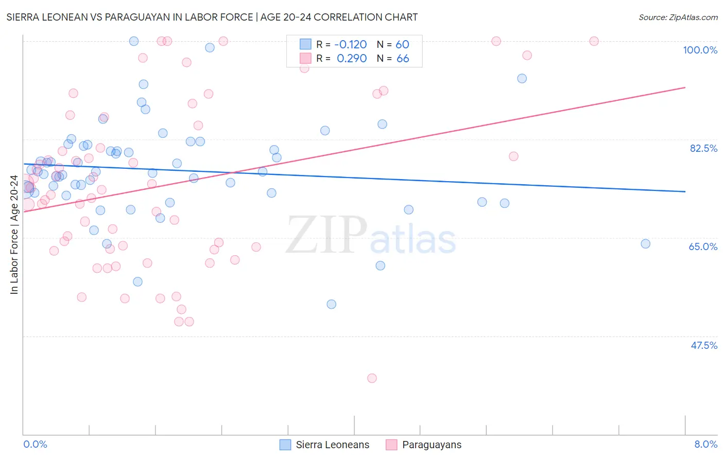 Sierra Leonean vs Paraguayan In Labor Force | Age 20-24