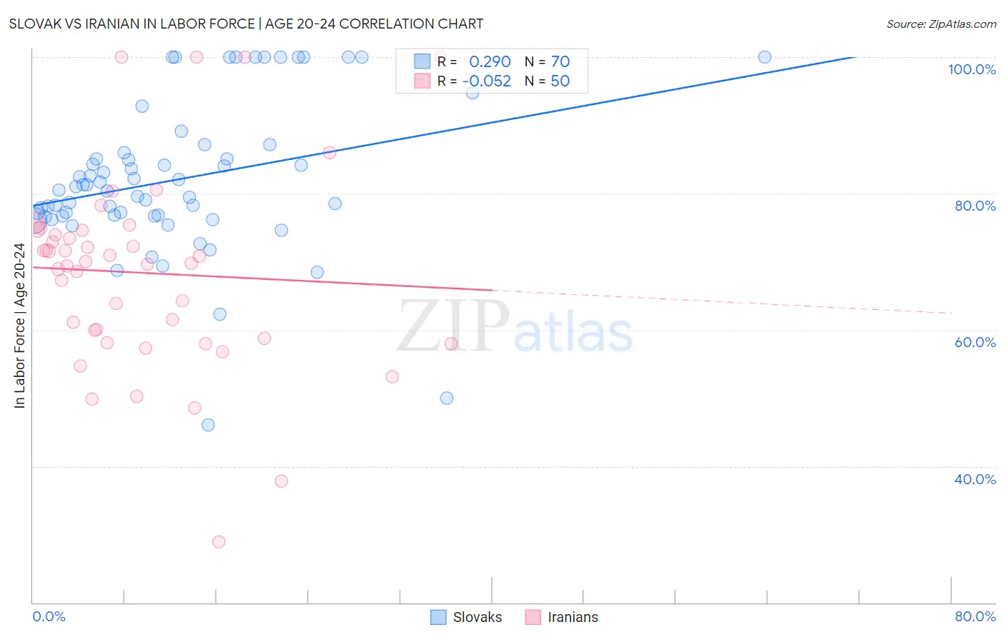 Slovak vs Iranian In Labor Force | Age 20-24