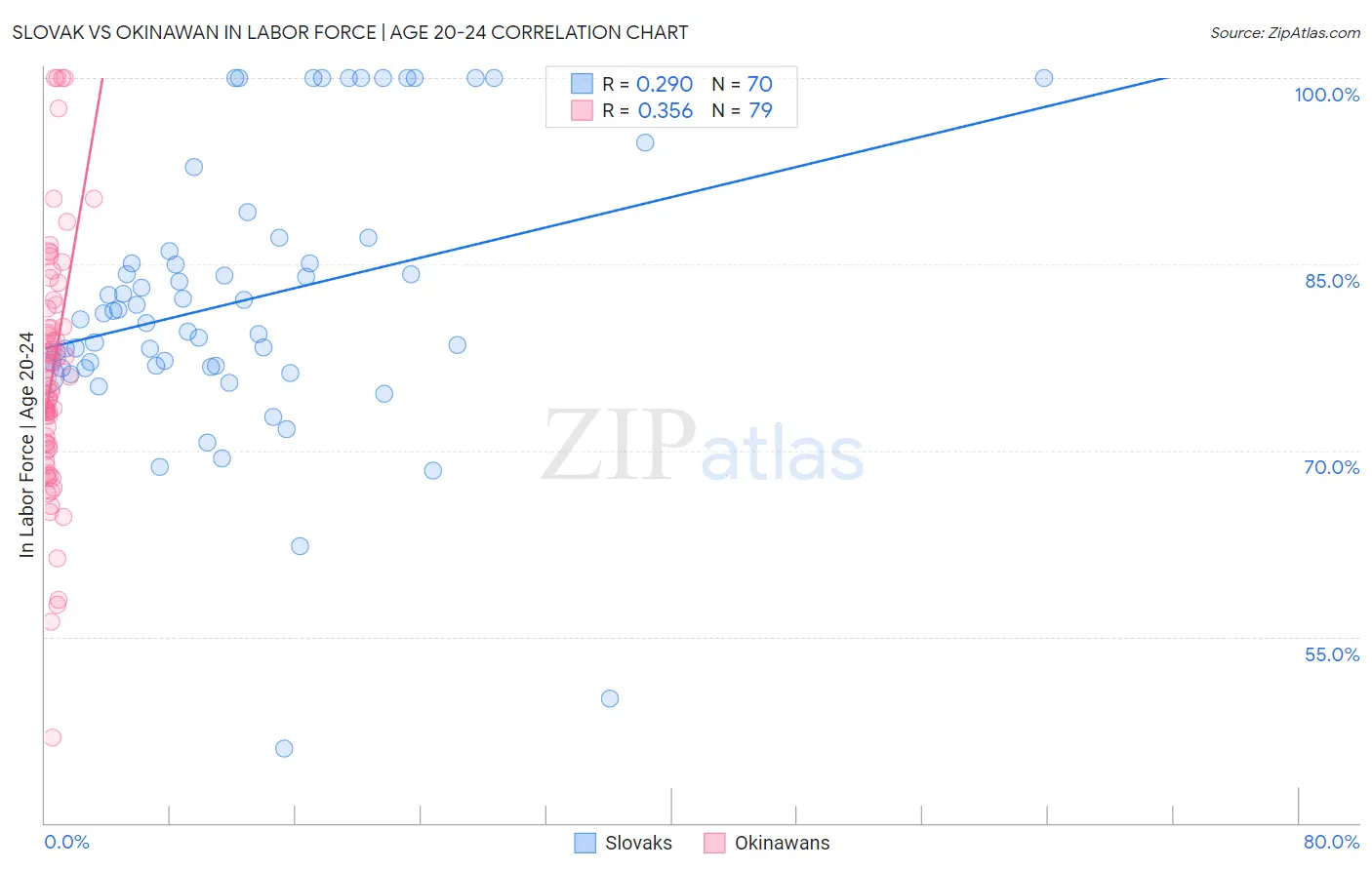 Slovak vs Okinawan In Labor Force | Age 20-24